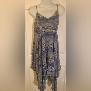 Doe & Rae Blue and Gray High Low Dress